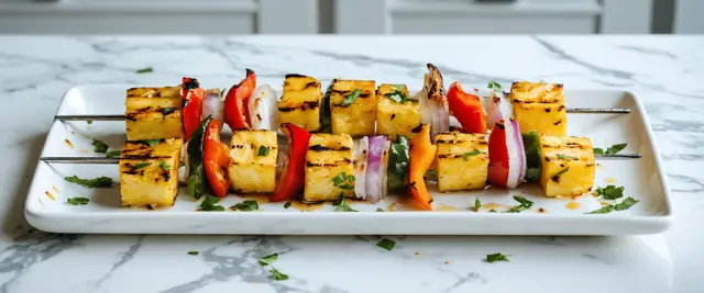 Grilled Pineapple and Bell Pepper Skewers with Chili Lime Glaze