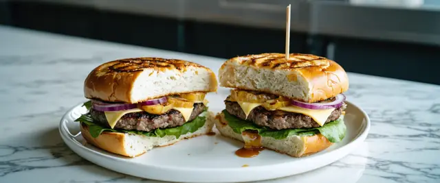 Grilled Pineapple Teriyaki Burger with Swiss