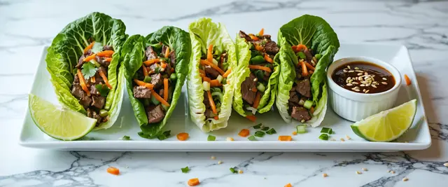 Grilled Teriyaki Beef Lettuce Wraps