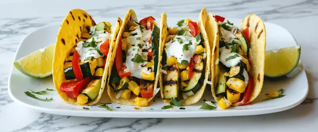 Grilled Vegetable Tacos with Chipotle Crema