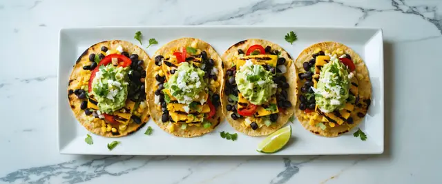 Grilled Veggie Tostadas with Spicy Guacamole