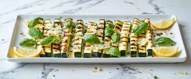 Grilled Zucchini with Parmesan and Basil