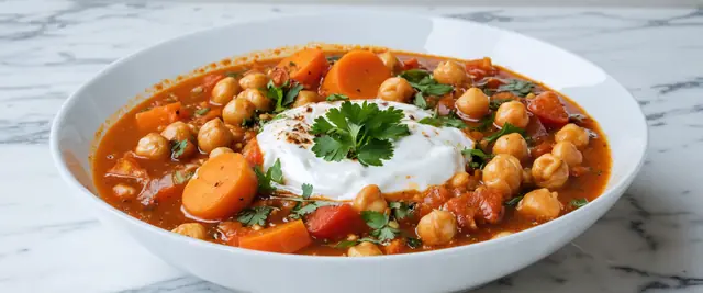 Harissa Roasted Carrot and Chickpea Stew