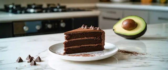 Healthy Avocado Chocolate Cake with Greek Yogurt
