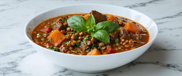 Hearty Lamb and Lentil Stew with Mint and Cinnamon