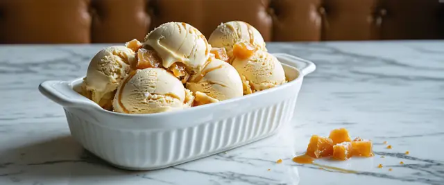 Heavenly Honeycomb Homemade Ice Cream with Caramel Swirl