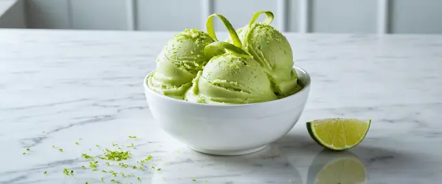 Homemade Avocado Lime Sorbet