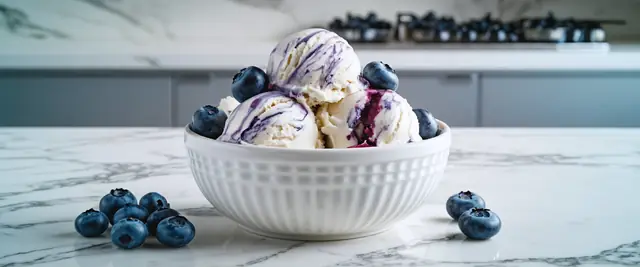 Homemade Blueberry Buttermilk Ice Cream