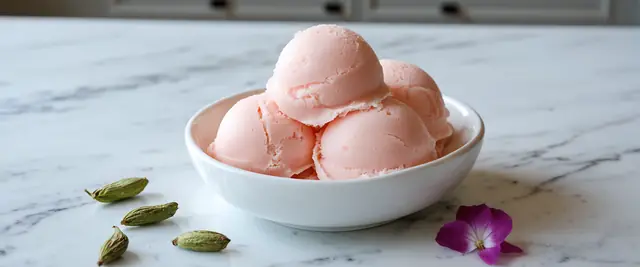 Homemade Cardamom Rosewater Sorbet