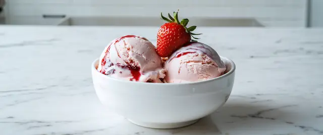 Homemade Roasted Strawberry Balsamic Ice Cream