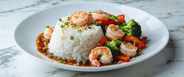 Honey Garlic Shrimp Stir-Fry with White Rice
