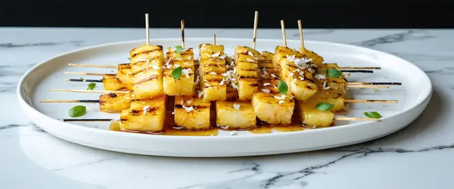 Honey-Lime Grilled Pineapple with Coconut Flakes