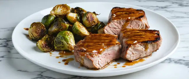 Honey Mustard Pork Chops with Brussels Sprouts