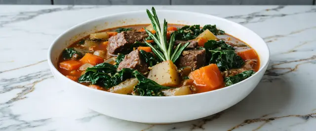 Kale and Beef Super Stew with Garlic and Rosemary