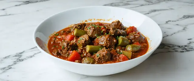 Lamb and Okra Stew (Khoresh Bamieh)