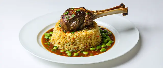 Lamb Shank with Rice (Baghali Polo Ba Mahicheh)
