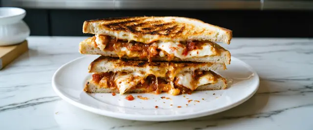 Leftover Pizza Sandwich