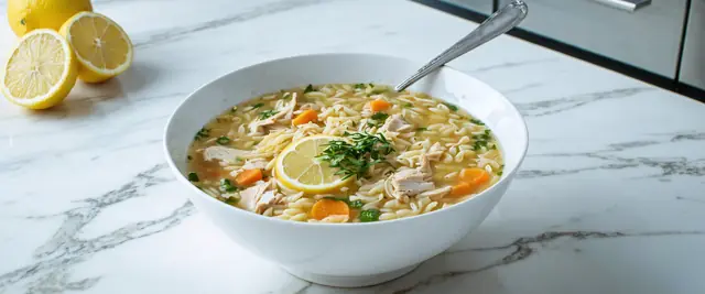Lemon Chicken Orzo Soup