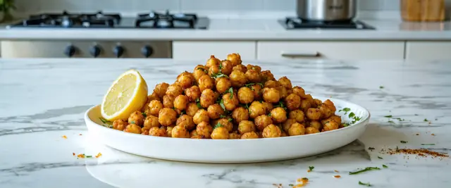 Lemon Garlic Roasted Chickpeas with Smoked Paprika