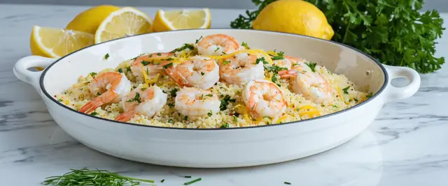 Lemon-Kissed One-Pot Lemon Garlic Herb Shrimp and Couscous