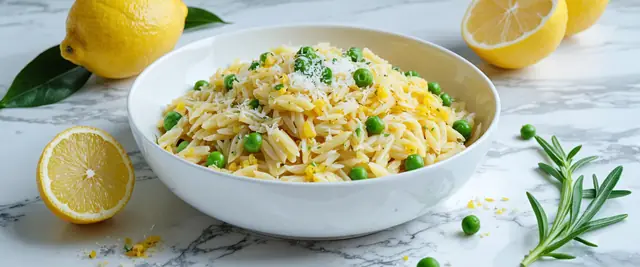 Lemon Orzo with Peas