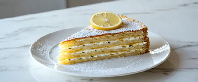 Lemon Poppy Seed Ricotta Crepe Cake