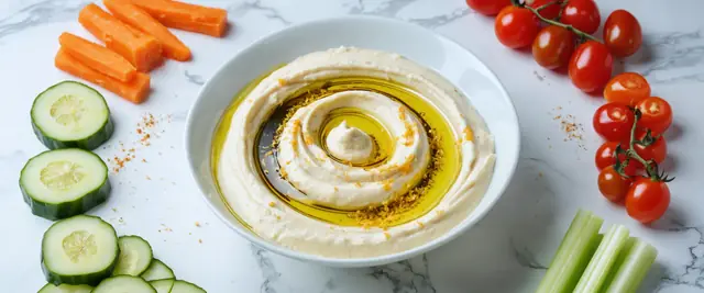 Lemony Garlic Hummus with Crudités