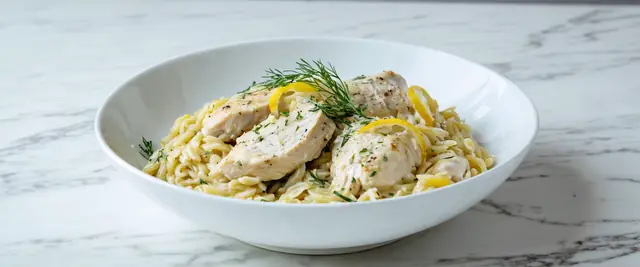 Lemony One-Pot Creamy Lemon Dill Chicken and Orzo