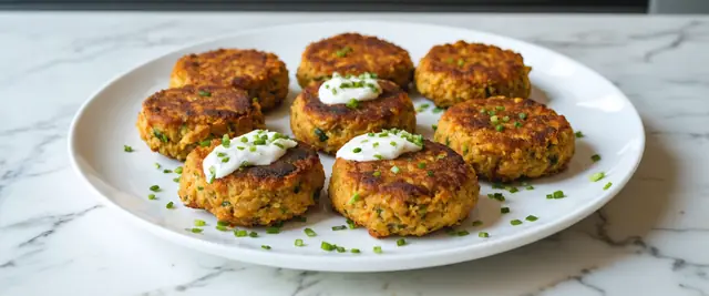 Lentil Cakes with Lemon Yogurt Sauce and Chives