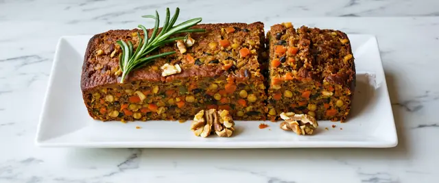 Lentil Loaf with Tomato Glaze and Rosemary