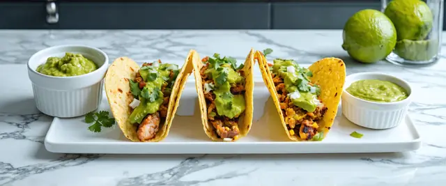 Lime Cilantro Chicken Tacos with Avocado Crema