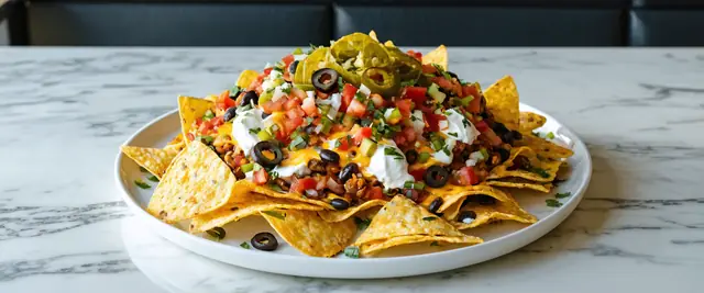 Loaded Nachos with Beans and Guac