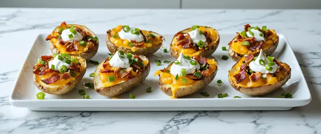 Loaded Potato Skins with Sour Cream