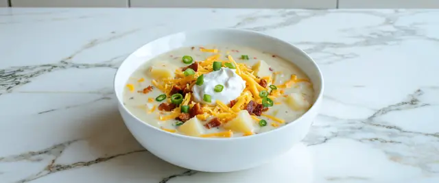 Loaded Potato Soup with Bacon and Cheddar