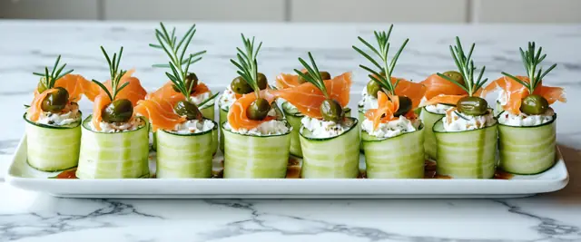 Low-Carb Smoked Salmon Cucumber Rolls