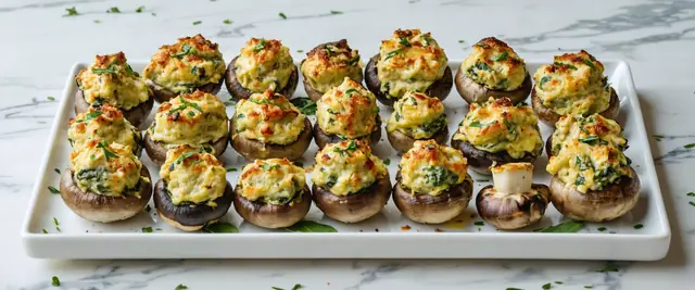 Low-Carb Spinach and Artichoke Stuffed Mushrooms
