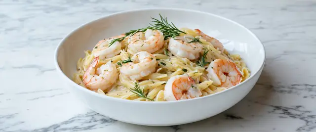 One-Pot Creamy Lemon Dill Shrimp and Orzo