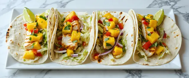 Mango Salsa with Grilled Fish Tacos