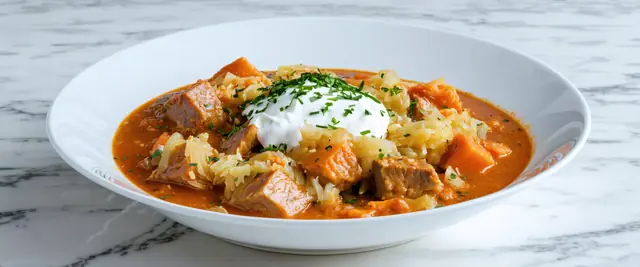 Meat Stew with Sour Cream (Székely Gulyás)