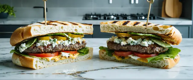 Mediterranean Lamb and Feta Burger with Tzatziki