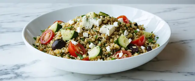 Mediterranean Lentil and Bulgur Salad with Kalamata Olives
