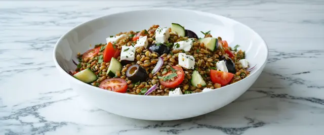 Mediterranean Lentil Bowl with Feta and Lemon