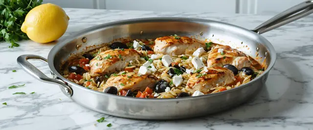 Mediterranean One-Pot Chicken and Orzo Delight
