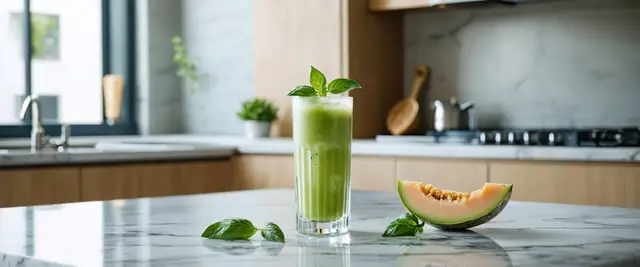 Melon Basil Breeze With Basil Garnish