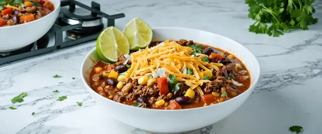 Mexican Beef and Bean Fiesta with Chili Powder and Cilantro