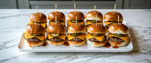 Mini Beef Sliders with Cheddar