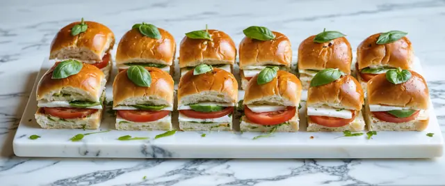 Mini Caprese Sandwiches with Pesto Mayo