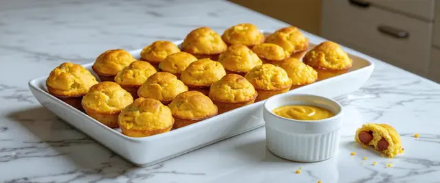Mini Corn Dog Muffins with Mustard