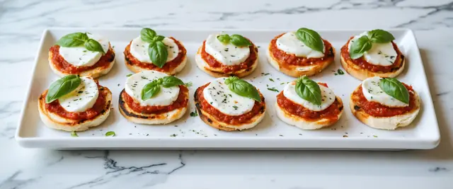 Mini Margherita Pizzas with Fresh Basil