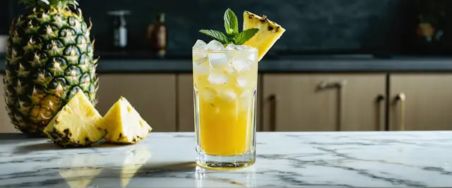 Minted Pineapple Punch with Pineapple Twist